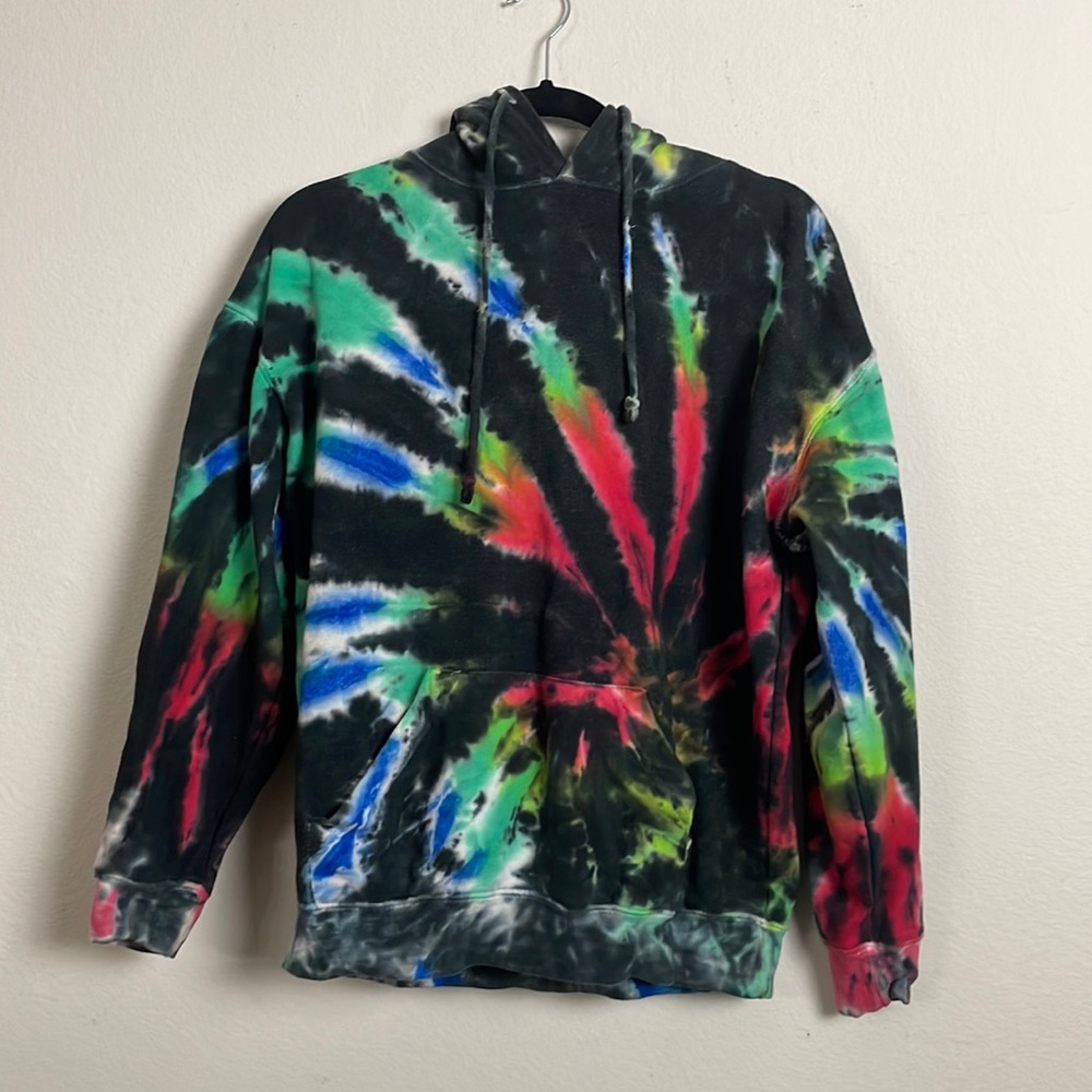 Exist multi colored “tie dyed” hoodie